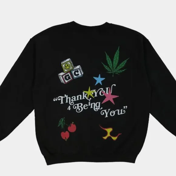 NEW Goat Crew Black Thank You for Being You Graphic Sweatshirt Size S - Picture 6 of 10